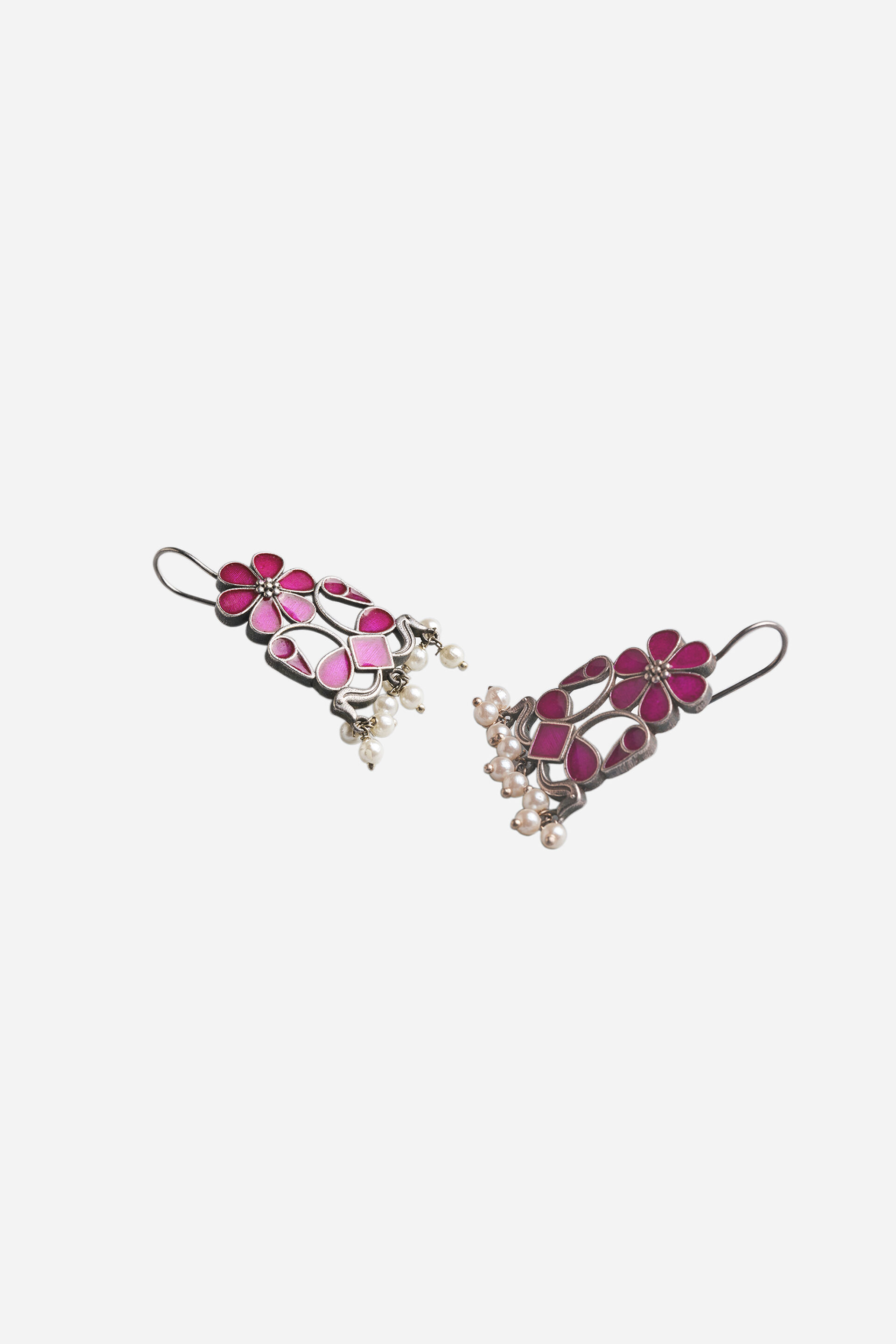 Pink Flower Dangler Earrings, , image 3